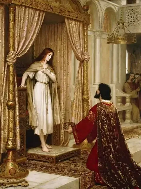 The Accolade By Edmund Blair Leighton Medieval Knight Canvas Painting for Living Room Wall Decor