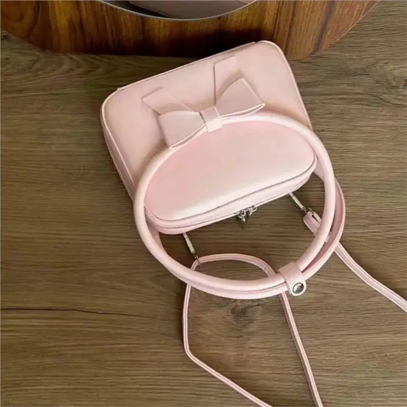 

Bloom Haruku Pink Y2k Hand Women Sweet Cute Pu Leather Bow Messenger Bag Female Retro Kawaii Crossbody Bags Purse 2025