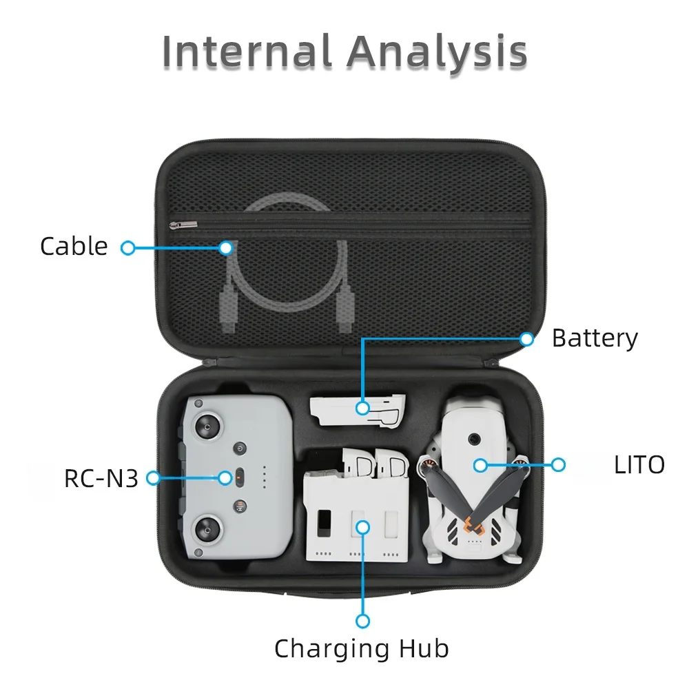 

For DJI Lito X1 Lito 1 RC N3 All-in-One Storage Case with Shoulder Strap