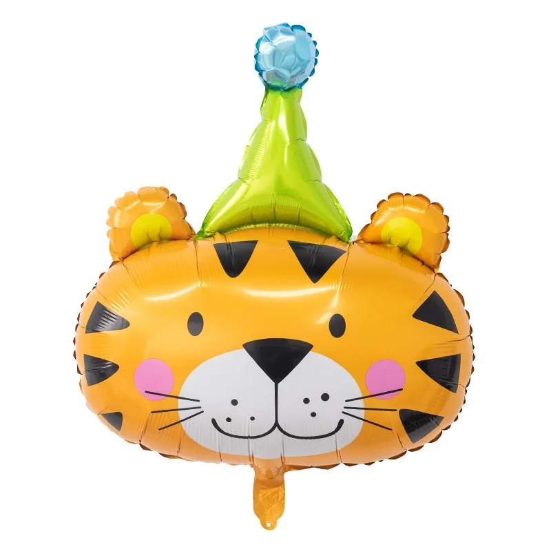 1/7 Stück Cartoon-Clown-Tier-Geburtstagshüte Folienballons Niedlicher Bär Katze Löwe Affe für Kinderparty Klassenzimmer-Dekoration Geburtstagsgeschenke – Detail 7