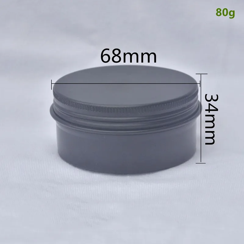 200pcs Matte Black Round Aluminum Jar with Screw Lid 80ml/2.7oz Empty Portable Refillable Eye Cream Lotion Metal Storage Pot