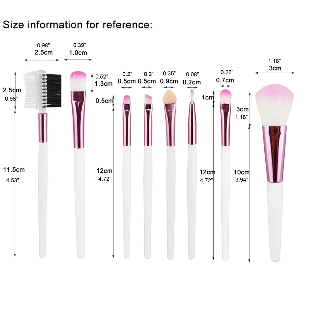 8PCS Makeup Brush Set Soft Powder Makeup Tools Beginner Point Blush Brush Concealer Brush Knife Edge Eyeliner Eye Shadow Brush