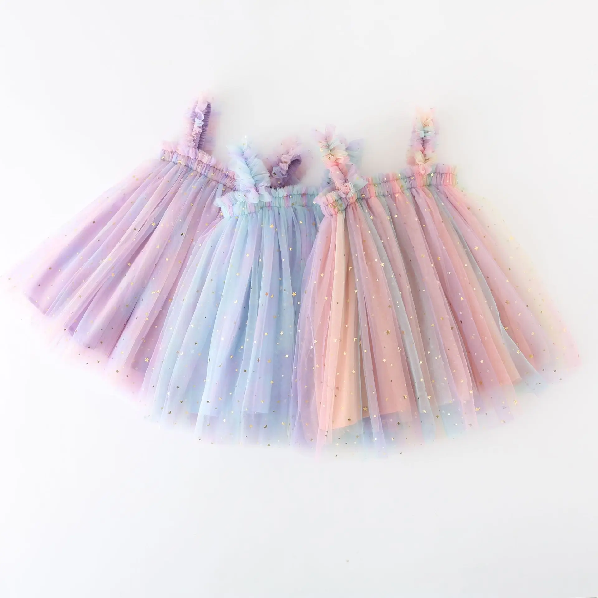 

Summer Toddler Girl Princess Dress Baby Rainbow Unicorn Tulle Costume Kids Sleeveless Strap Dresses Birthday Party Clothes 1-6Y