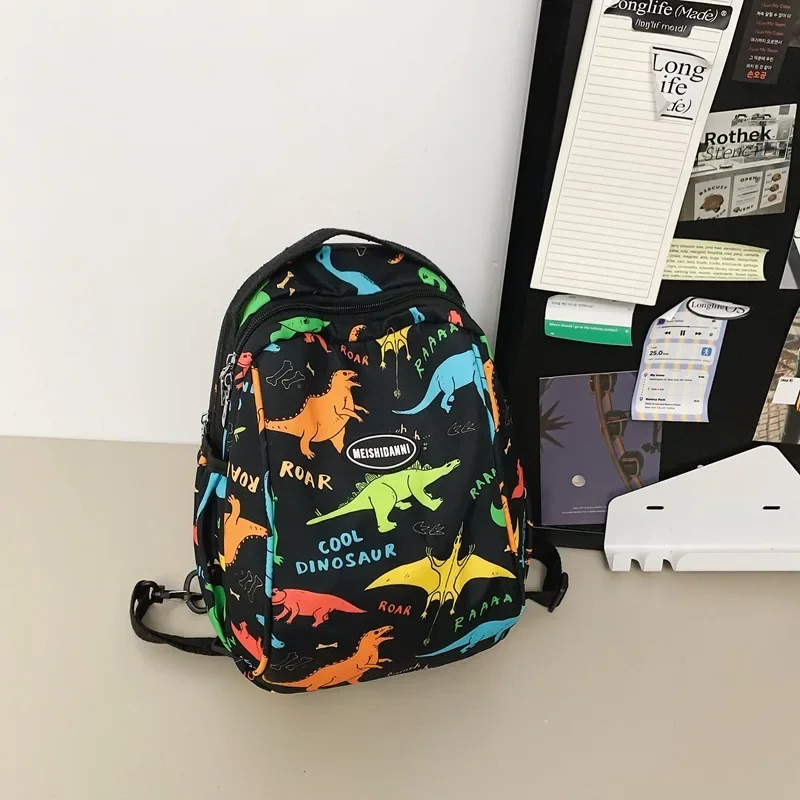 Mochila Dinossauro Preto para Meninos, Pré-Escolar Elementar, Jardim De Infância