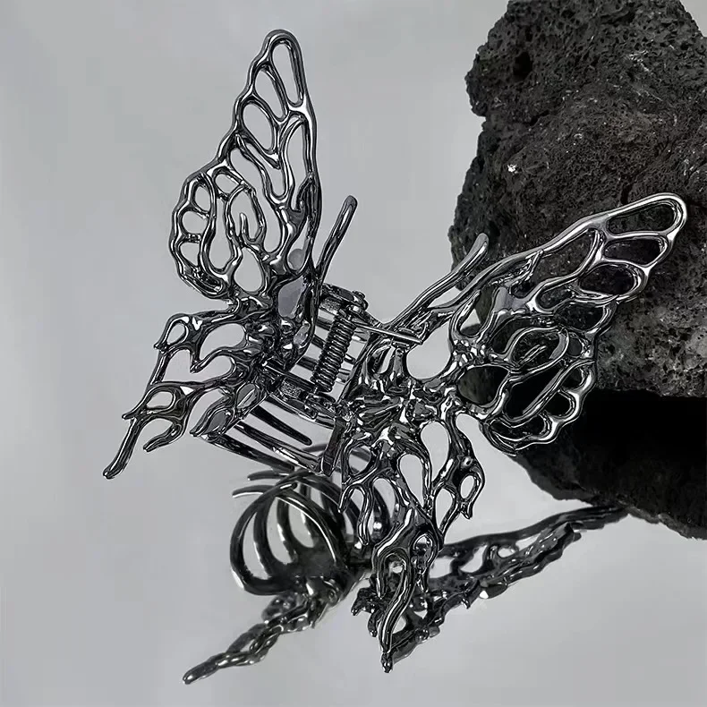 Schmetterling Haars pange hell silber Kreuz geometrische Haarnadel Rose Blume Haar Kralle Frau Mädchen Styling Haars pange Kopfschmuck – Detail 5