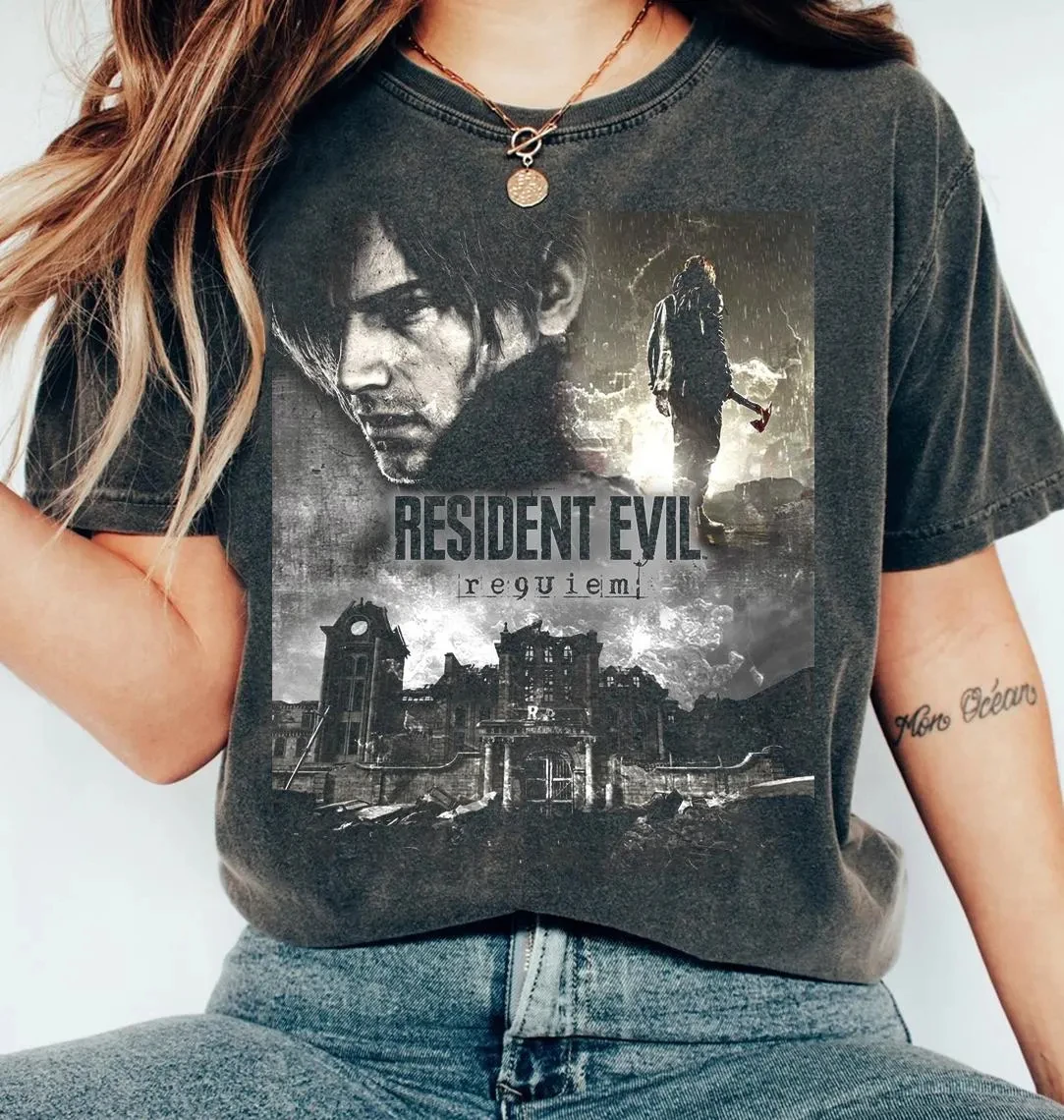 

Женская летняя футболка оверсайз Resident Evil больших размеров, хлопковая, дышащая, стильная, универсальная, в уличном стиле