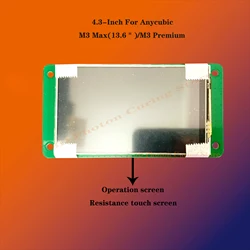 Control touch screen 4.3-inch resistance touch for Anycubic photon M3 max 7K/premium 8K operation touch display screen