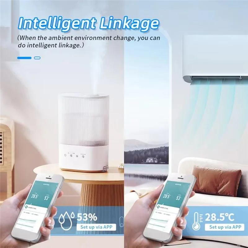 

A03F-Wifi 3.0 Датчик температуры и влажности Крытый умный гигрометр Термометр Поддержка Alexa Home Tuya Smart Life