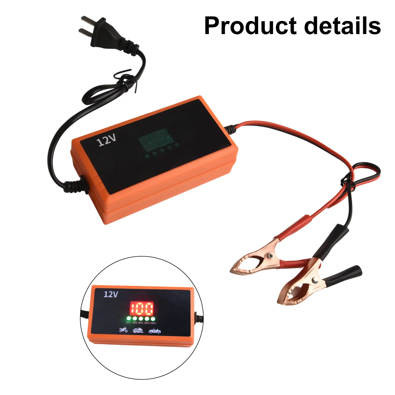 Caricabatterie per batterie al piombo per auto Caricabatterie per moto per auto a ricarica rapida per apparecchiature elettriche di modelli 12V