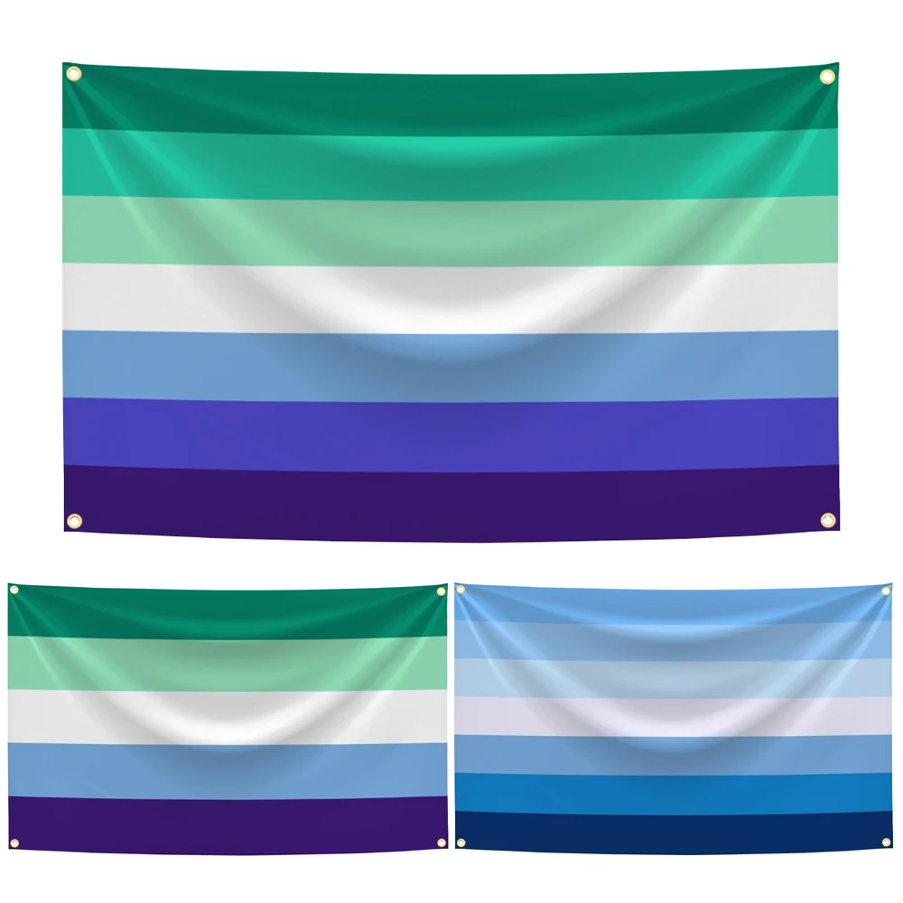 3x5 Ft Gay Men Flag Vivid Color and Fade proof Large Rainbow Pride Flags Polyester with Brass Grommets