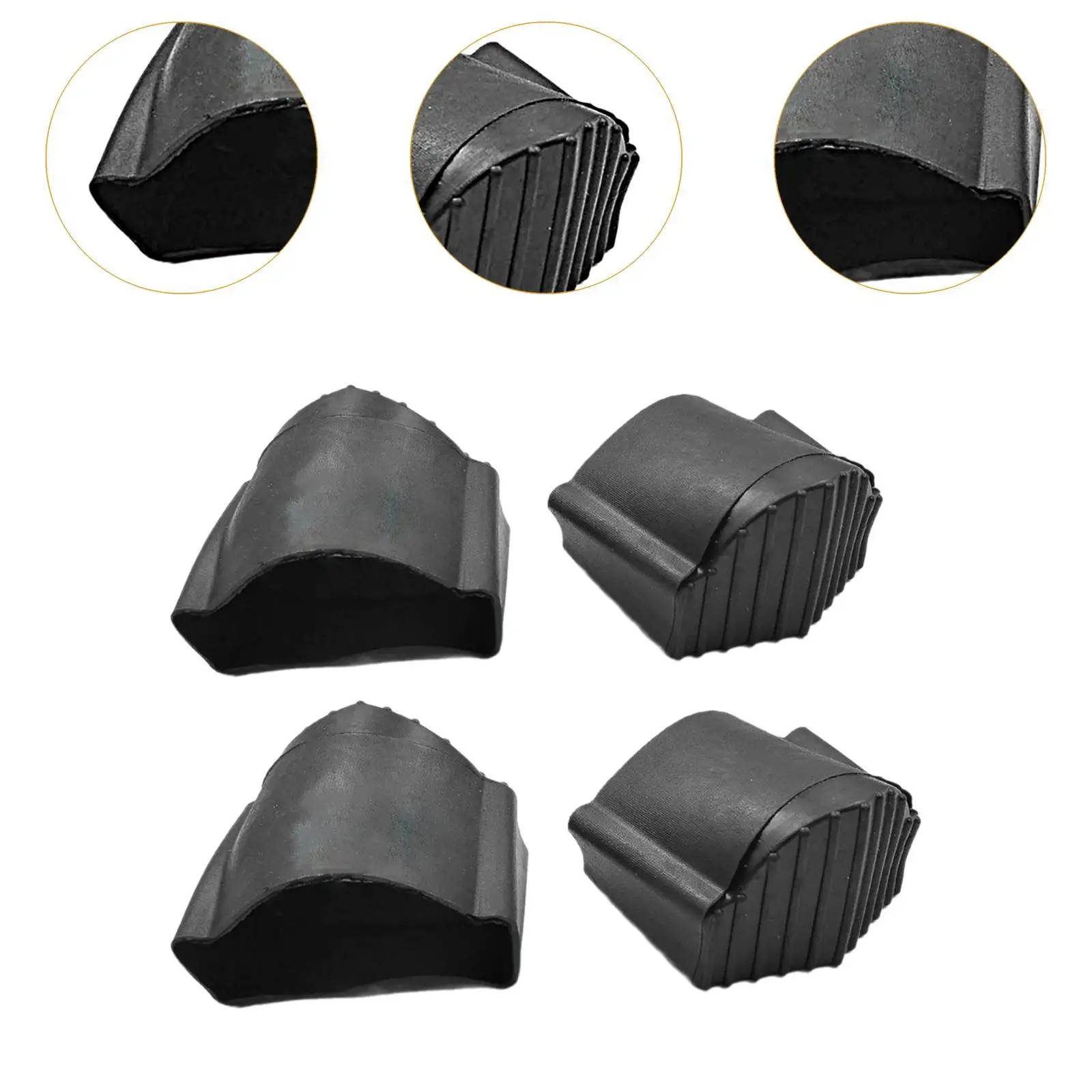 Square End Cap Ladder Feet Leg Protector Non-slip Mat for Exercise Equipment Chair Furniture Set of Four