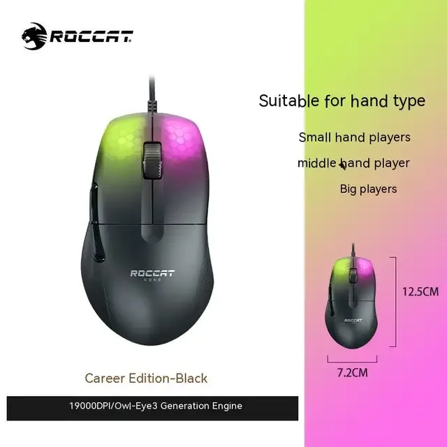 Original Roccat KONE PRO AIR Wireless Mouse RGB Light Low Delay Gaming Mouse Ergonomics FPS Pc Gamer Mouse Laptop Accessories