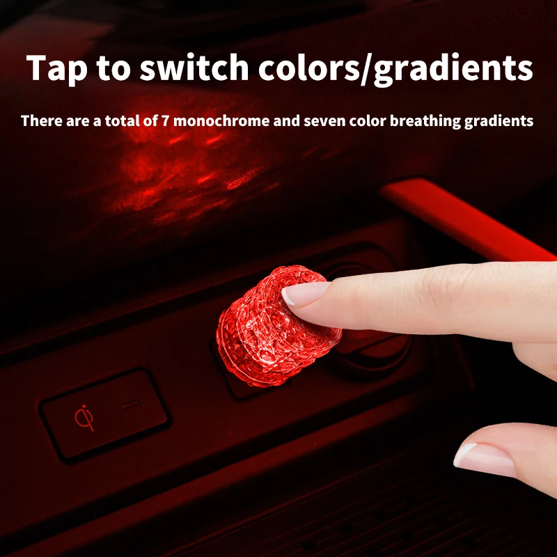 Car Wireless USB Indoor Atmosphere Light Wireless Installation Room Bedroom LED Color Touch Atmosphere Light Breathing Night