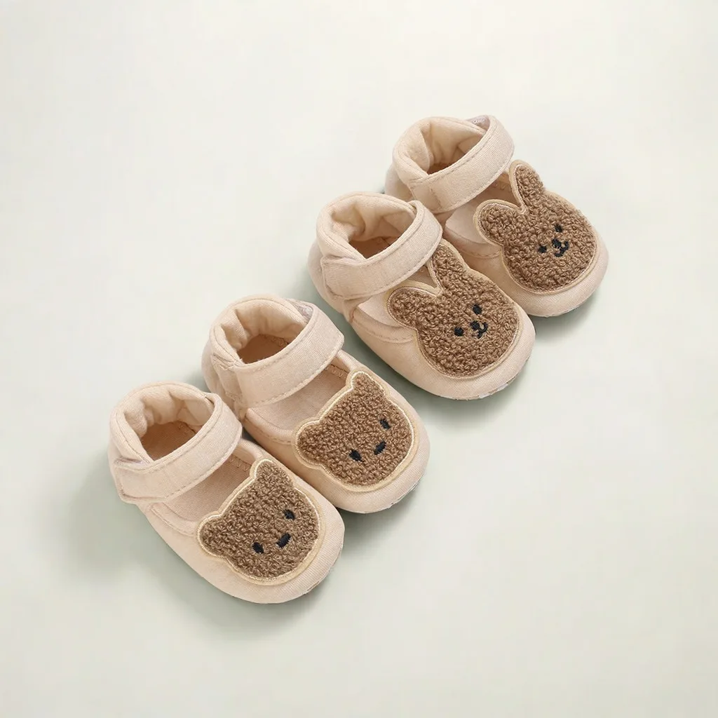 

Cute Little Bear Rabbit Baby Shoes Soft Cotton Anti Slip Baby Walking Shoes 0-18M Newborn Anti Drop Outdoor Casual Shoes