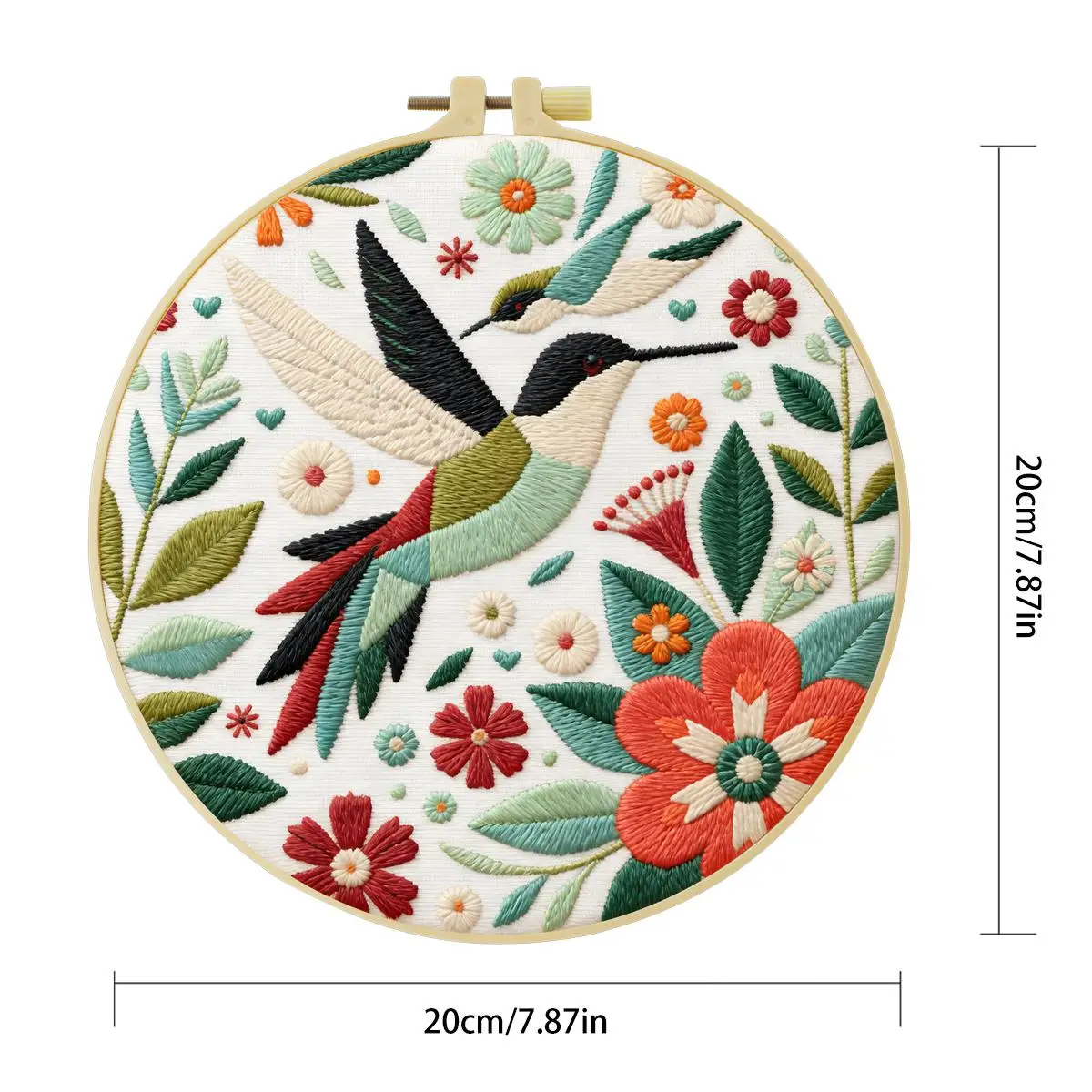 1 Stück 20x20 cm/15x15 cm (7,87/6,3 Zoll) Stickerei-Starter-Kit mit Meerblick, DIY-Kit, Stickerei-Set für Anfänger – Detail 4