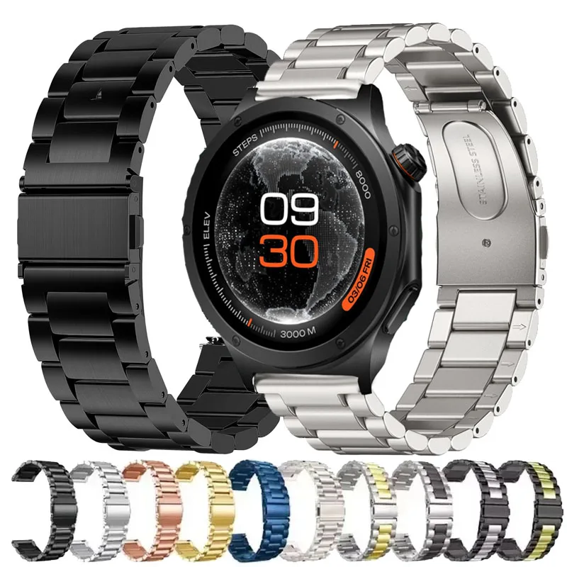 Bracelet en acier inoxydable 18MM 22MM pour montre OnePlus 4 3 2 2R/OnePlus 43mm 46mm, bracelet en métal pour montre Oppo X X2 X3/Oppo S/4Pro