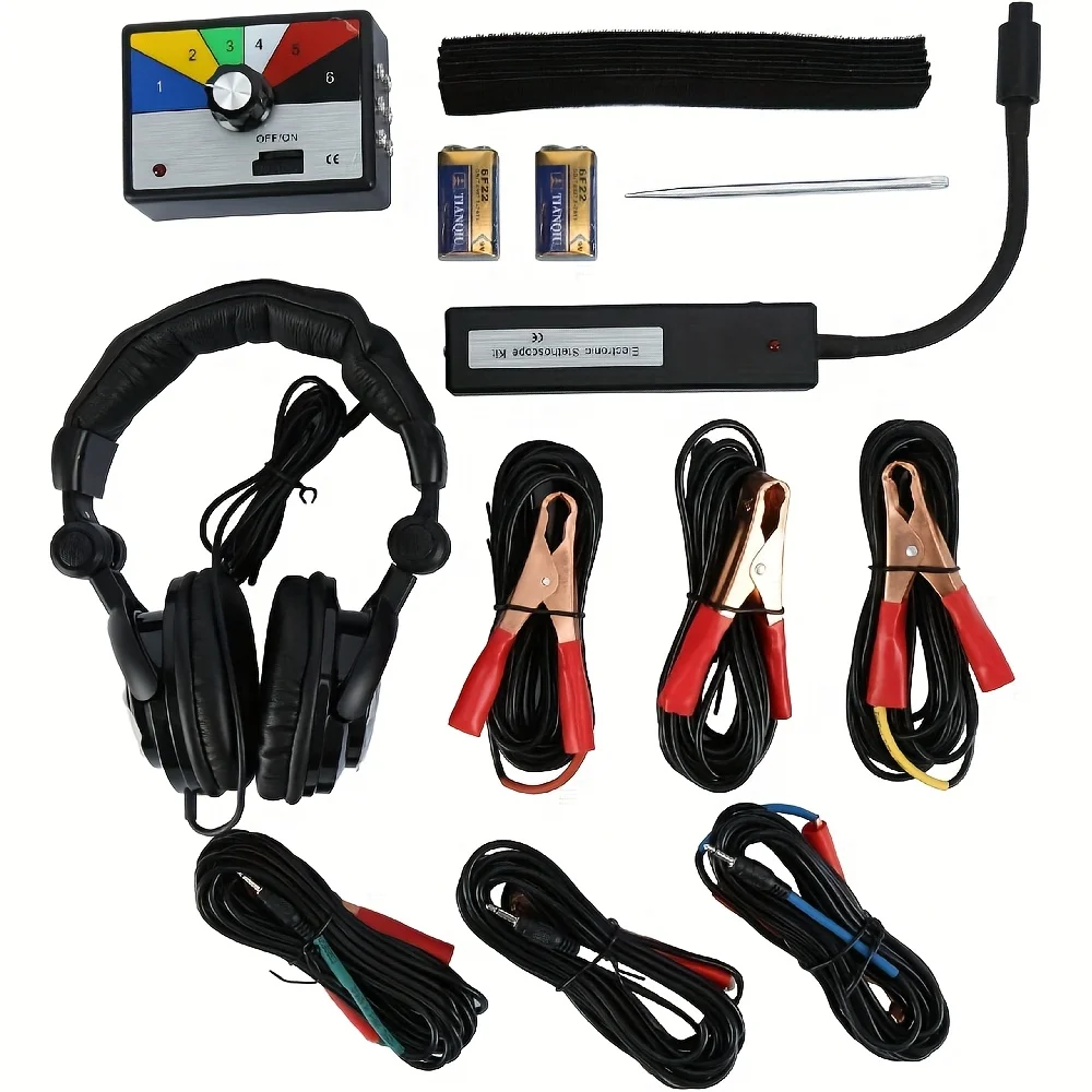 سماعة الطبيب الإلكترونية للسيارة، سماعة الطبيب ذات ستة قنوات، أداة ميكانيكا نطاق تشخيص الضوضاء للمحرك، عطل الضوضاء ميكانيكي ضياء #5