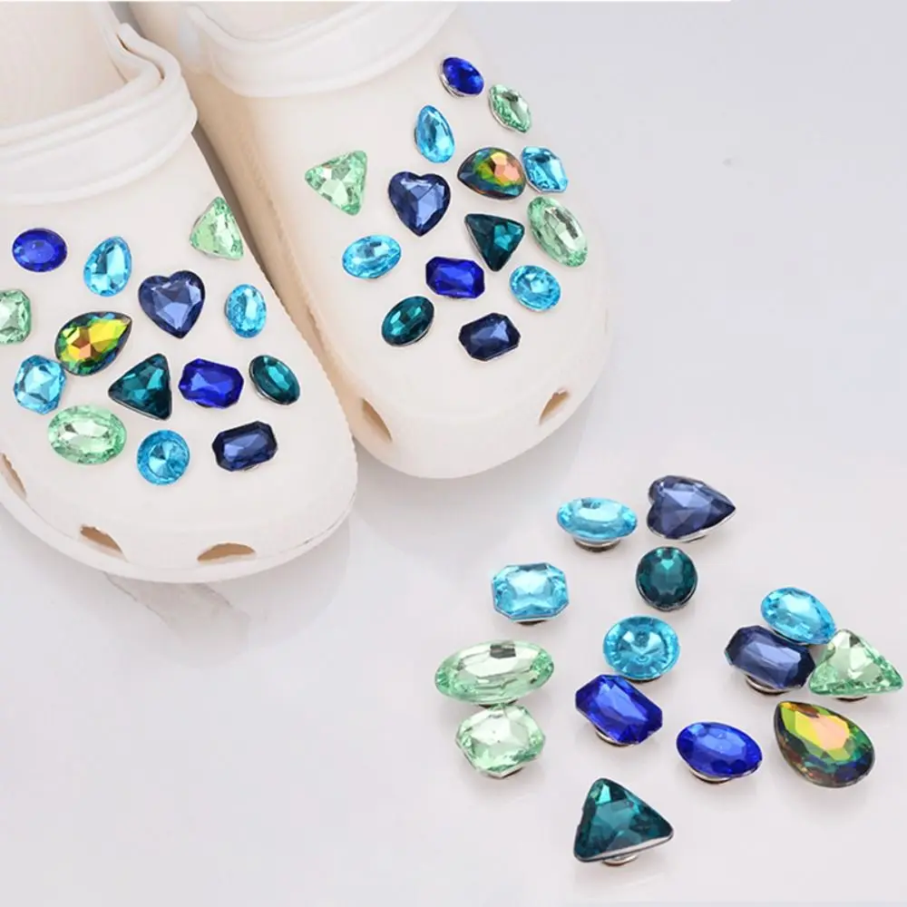 28Pcs Shining Clamp Rhinestone Shoes Buckle Clip for Rhinestone Shoe Decoration Clips DIY Hole Shoe Accessories