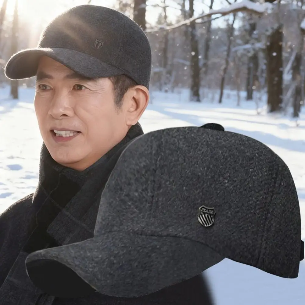 

Outdoor With Earflaps Men Winter Hat Windproof Warm Trucker Hat Adjustable Ear Protection Bomber Hats for Men
