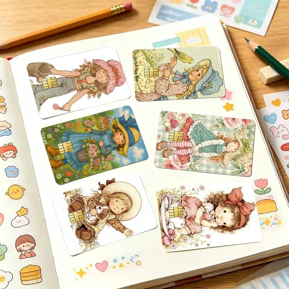 

S-Sarah K-Kay Little Gir Credit Card HD Stickers Game Card Decal Small Chip Waterproof Sticker Gift