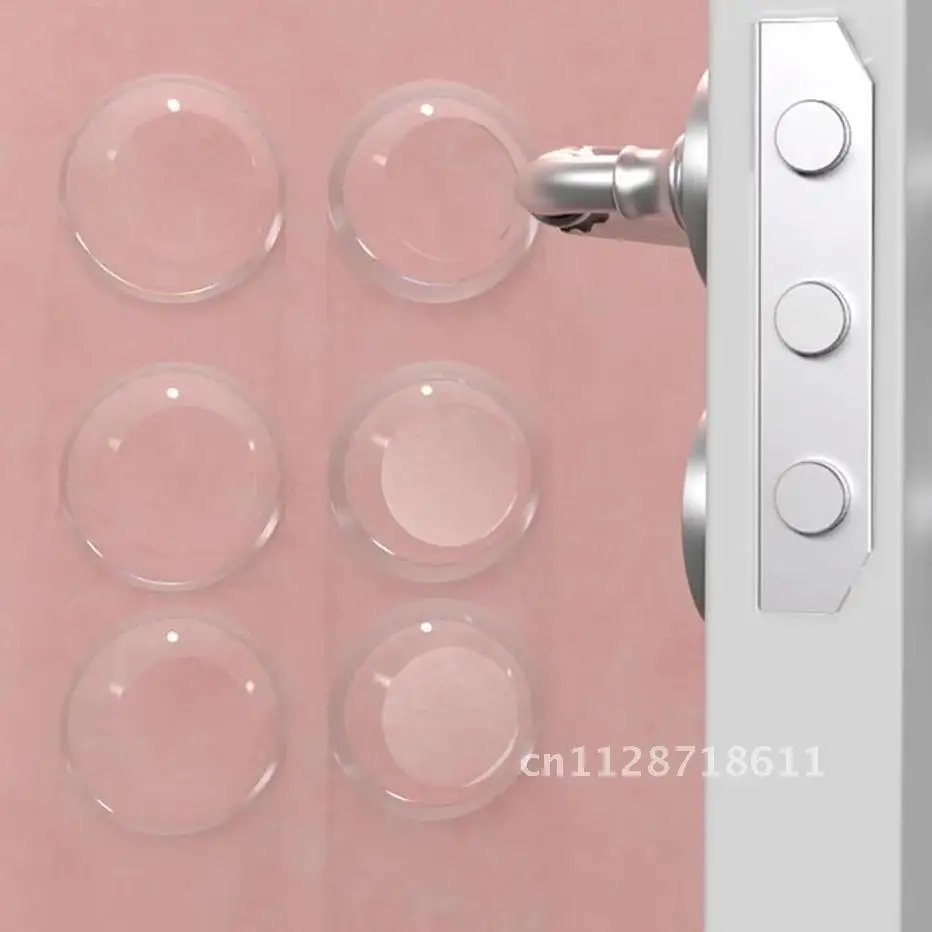 Thicken Mute Door Stopper Wall Protection Safety Shock Door Handle Bumpers Transparent Wall Protect Pads 6 PCS