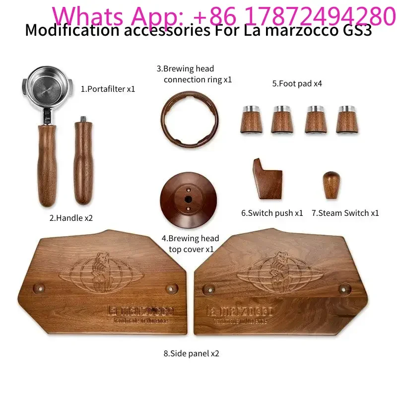 Custom High Quality Eco Friendly Stock Pull Espresso Machine Walnut Modification Kit Marzocco