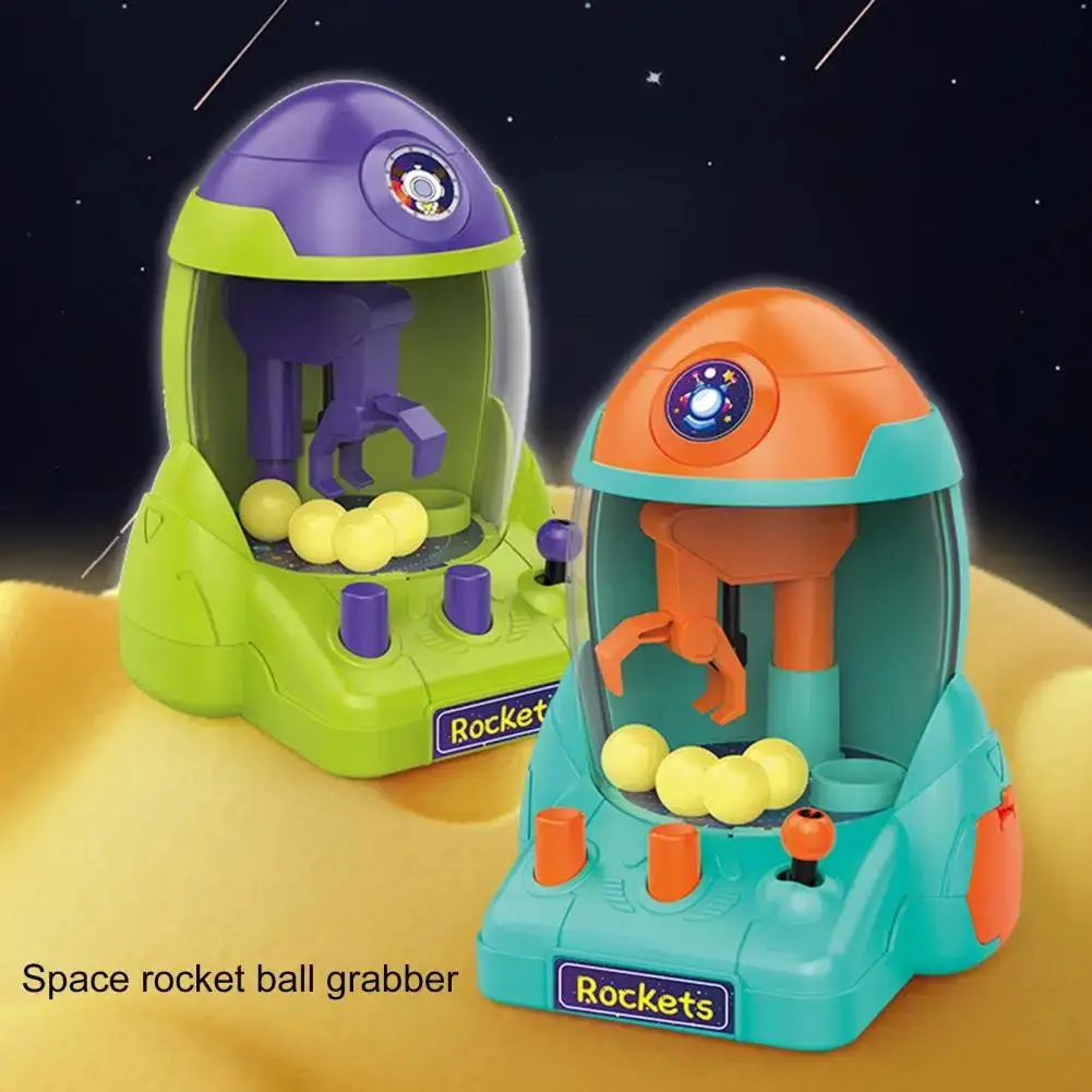 Children\'s Mini Grab Ball Machine Cartoon Rocket Rocker Clamping Bean Game Machine Puzzle mini maquina expendedora kids toys