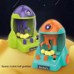 Children's Mini Grab Ball Machine Cartoon Rocket Rocker Clamping Bean Game Machine Puzzle mini maquina expendedora  kids toys