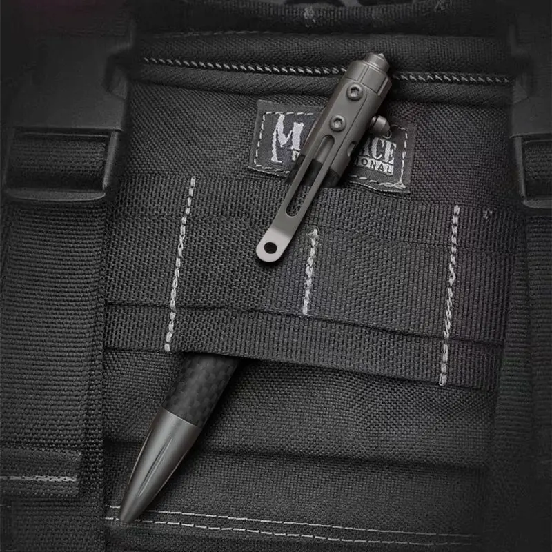 Carbon Fiber Multifunctional Self Defense Tactical Pen Outdoor Portable EDC Bolt Pen