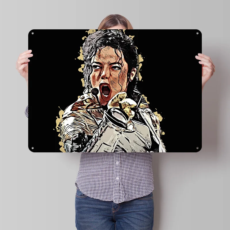 Michael Jackson Vector 2 Metal Poster Perfect Gift for Fans Lovers Personalized Wall Art Metal Sign for Vintage Retro Decoration