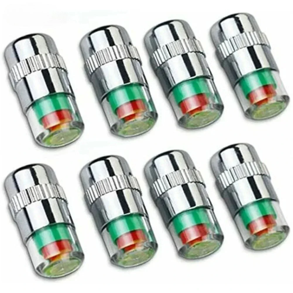 8pcs Motorcycle Car Tire Pressure Monitor Valve Cap Sensor Indicator Eye Alert Auto Tire Pressure Inspection Tool Tire valve