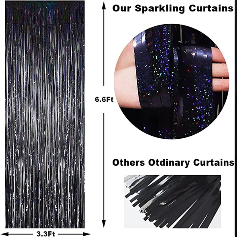 Cheap Tinsel Foil Fringe Curtains Backdropfor for Photo Booth Wedding Graduations Birthday Christmas Event Party Supplies