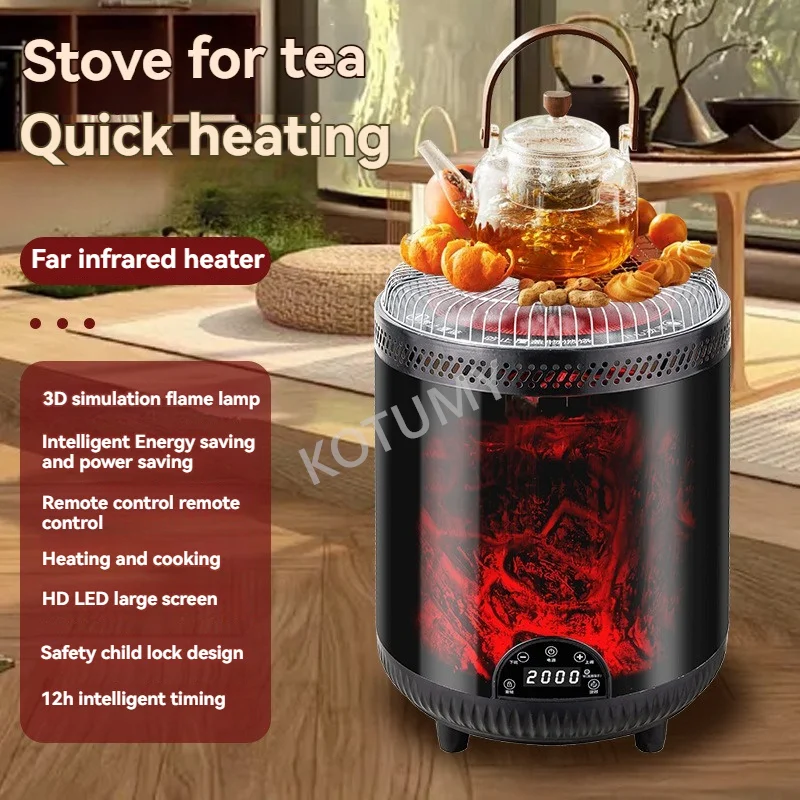 2000W Electric fireplace simulated flame heater household bathroom heater bedroom hot air blower