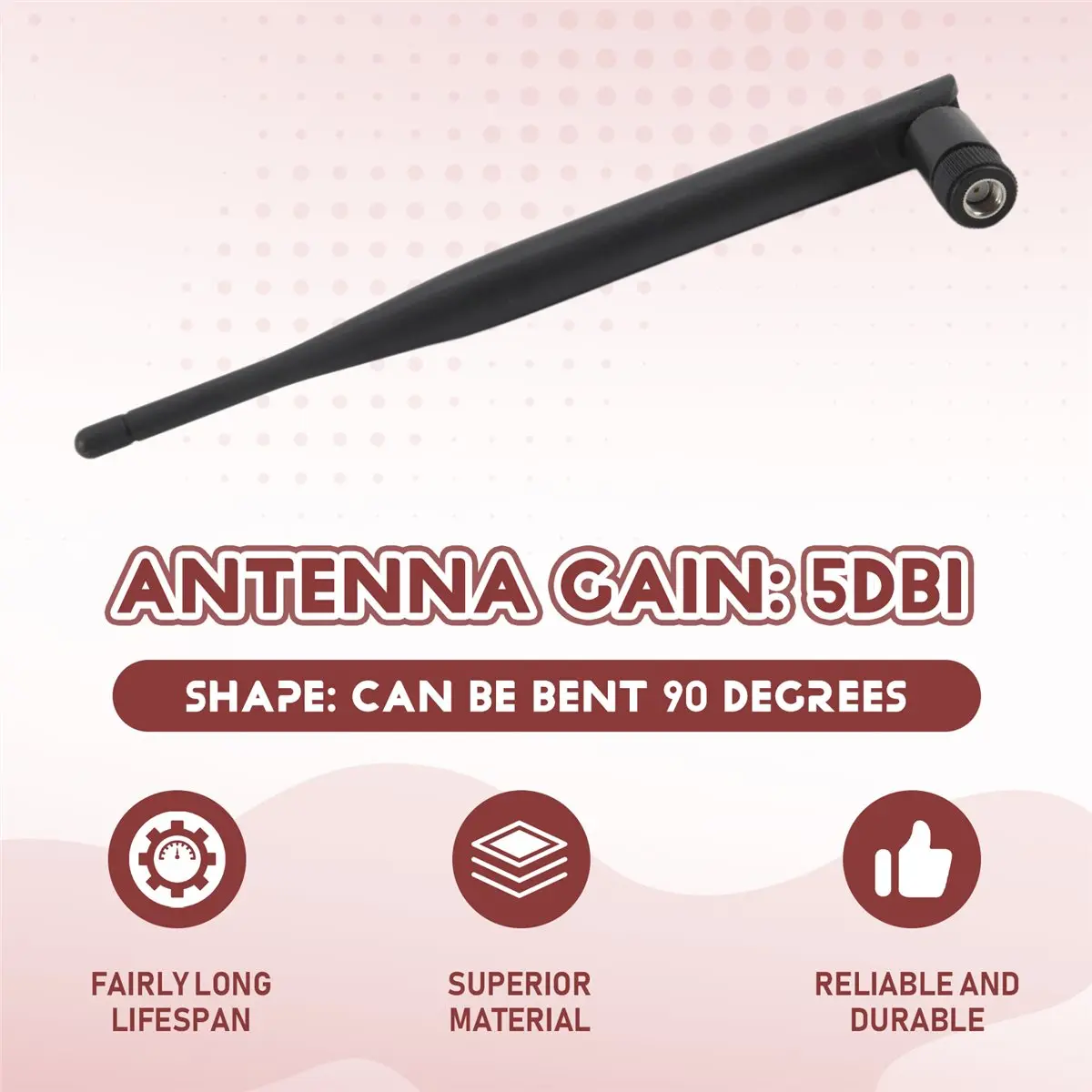 A46U 2.4GHz 5DBI Antenna Booster WIFI Omnidirectional RP-SMA WLAN For Modem Router