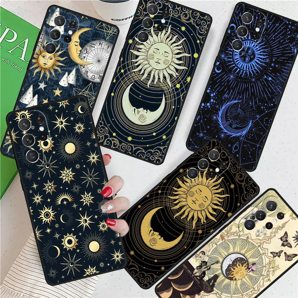 Suns Moons Clouds Astrological For Samsung Galaxy S24 Ultra S21 S22 S8 S9 S10 5G Note 10 20 Plus FE S23 Phone case Cover Coque