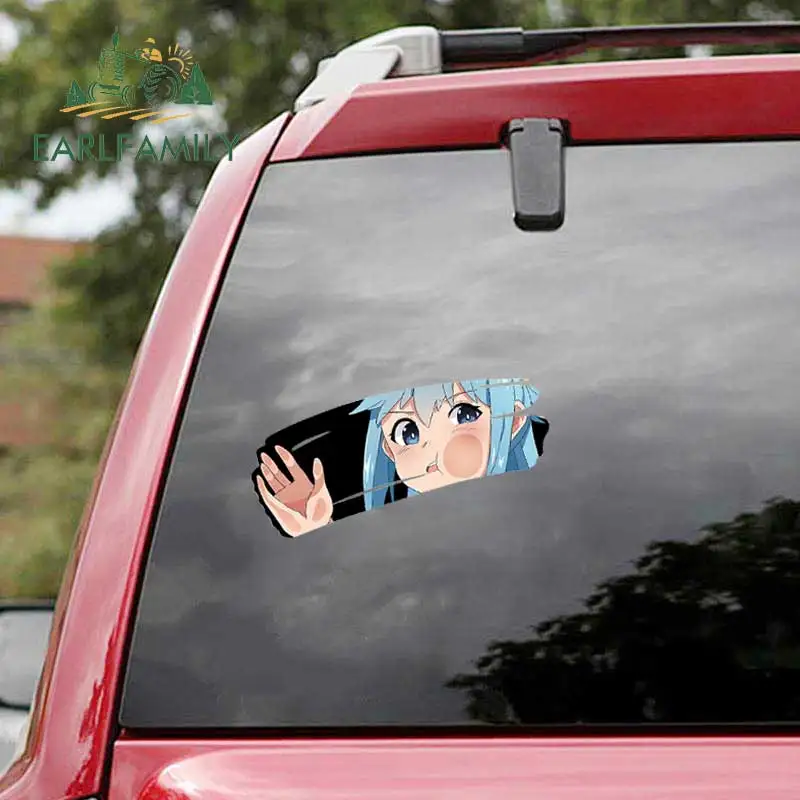

EARLFAMILY 25cm for Aqua Wipe Glass Car Stickers Windows Windshield Car Accessories Decal Anime Waterproof Caravan RV JDM Decals