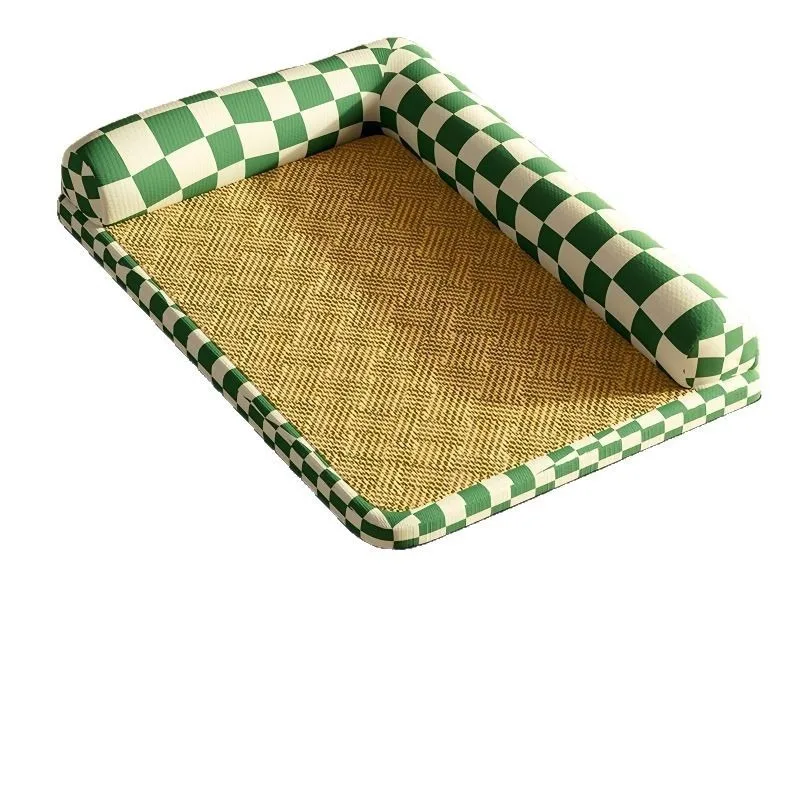 

Detachable Summer Pet Cooling Mat with L-Shaped Pillow, Multi-Layer Cool Dog Bed, Durable Cat Nest