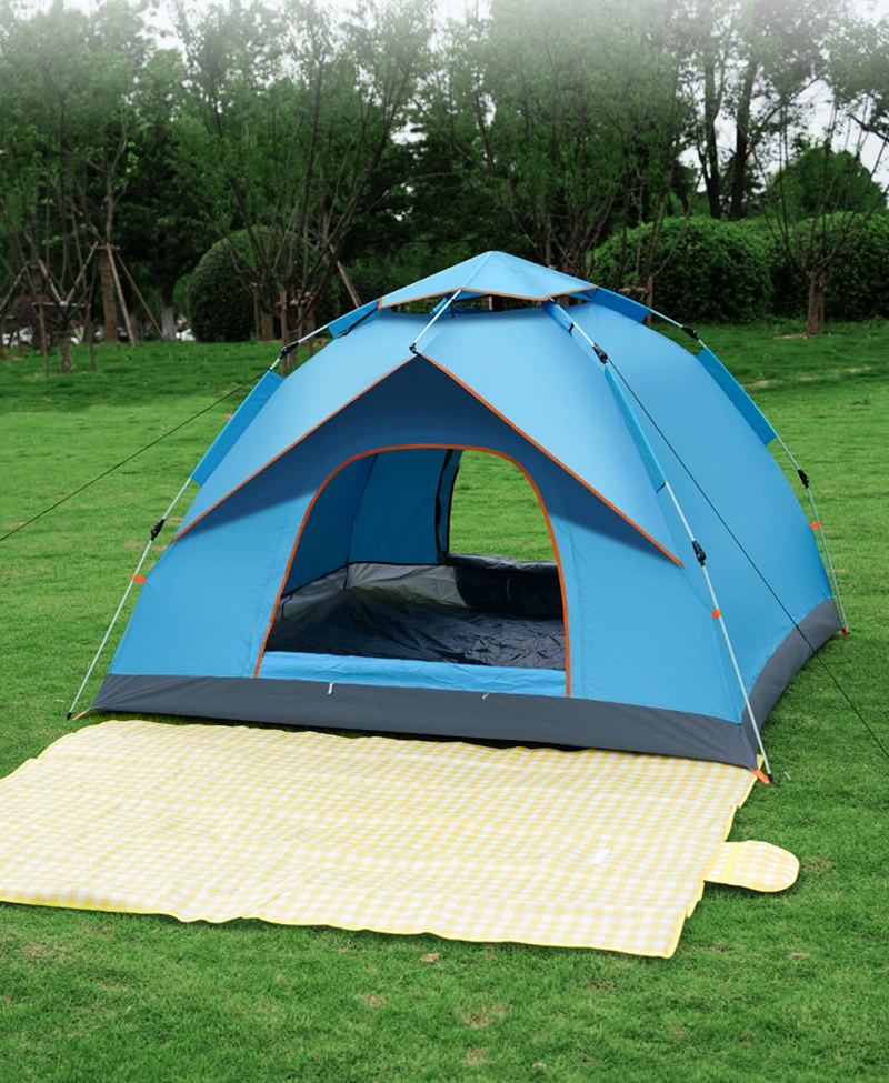 Outdoor Tent For 3-4 People Sun And Rain Protection Camping Equipment Portable No Need To Build