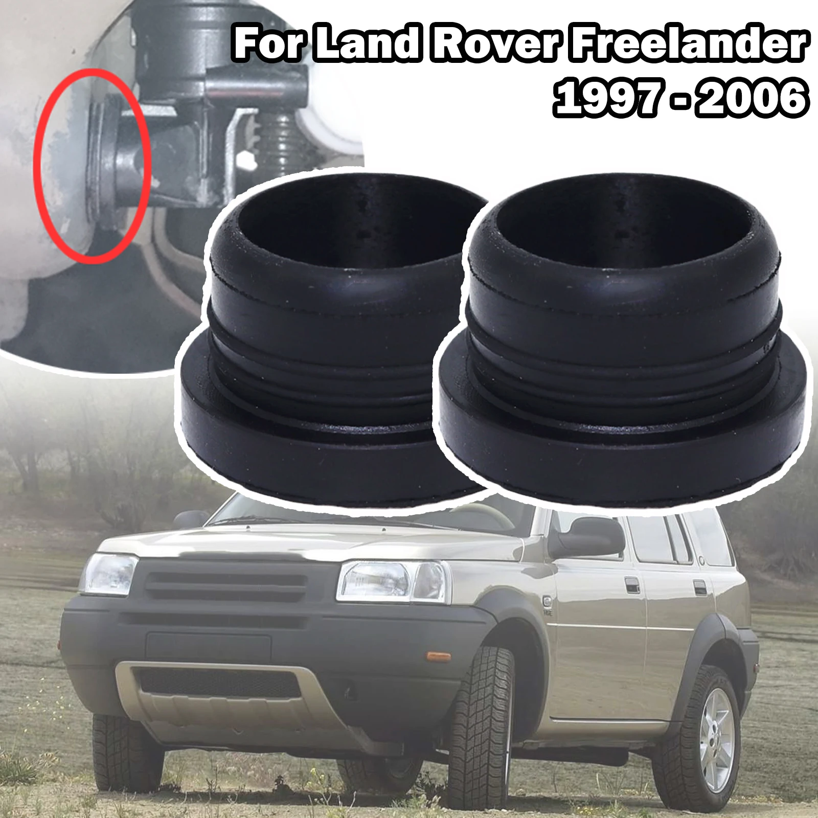 

2pcs Washer Pump Grommets Rubber Seal Gasket Windshield Reservoir Bottle Leaking Repair For Land Rover Freelander 1997 - 2006