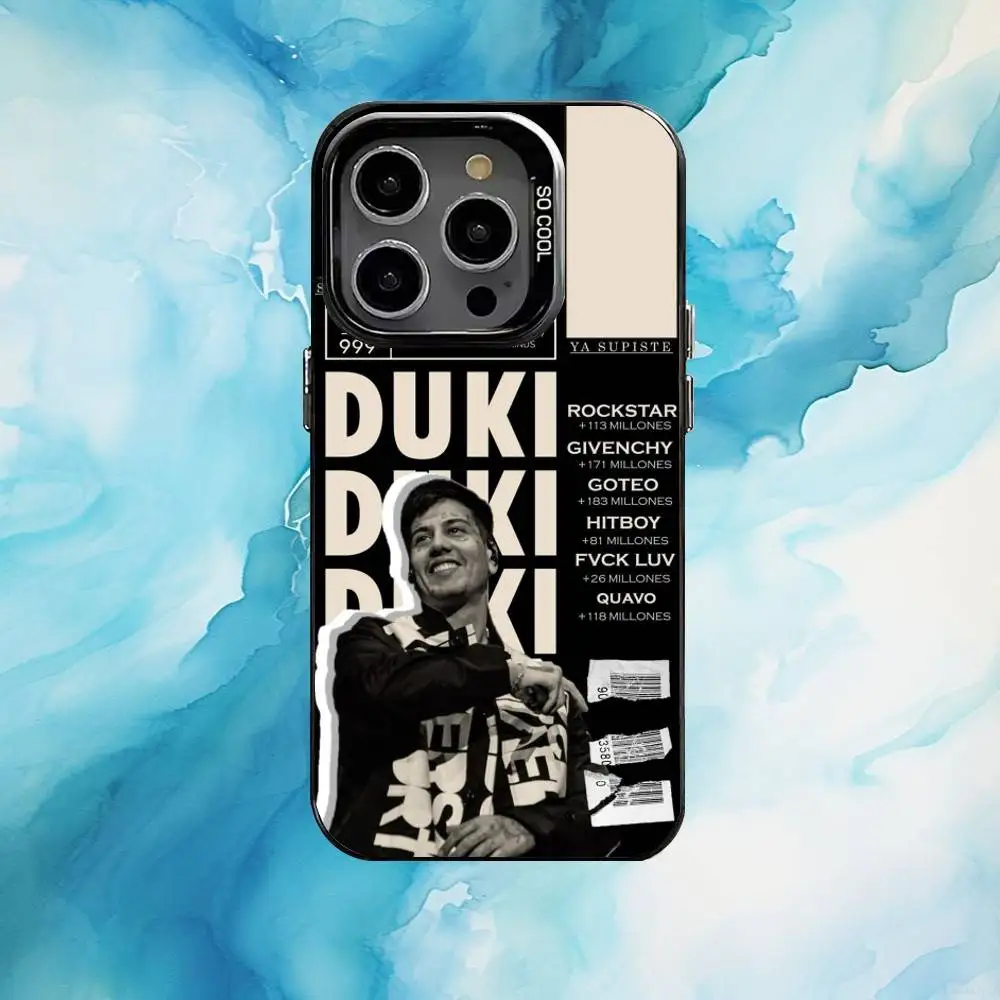 حافظة هاتف D-Duki Rapper لهاتف iPhone17,16,15,14,13,12,11 Plus، Pro Max Black Candy Matte غطاء مقاوم للصدمات