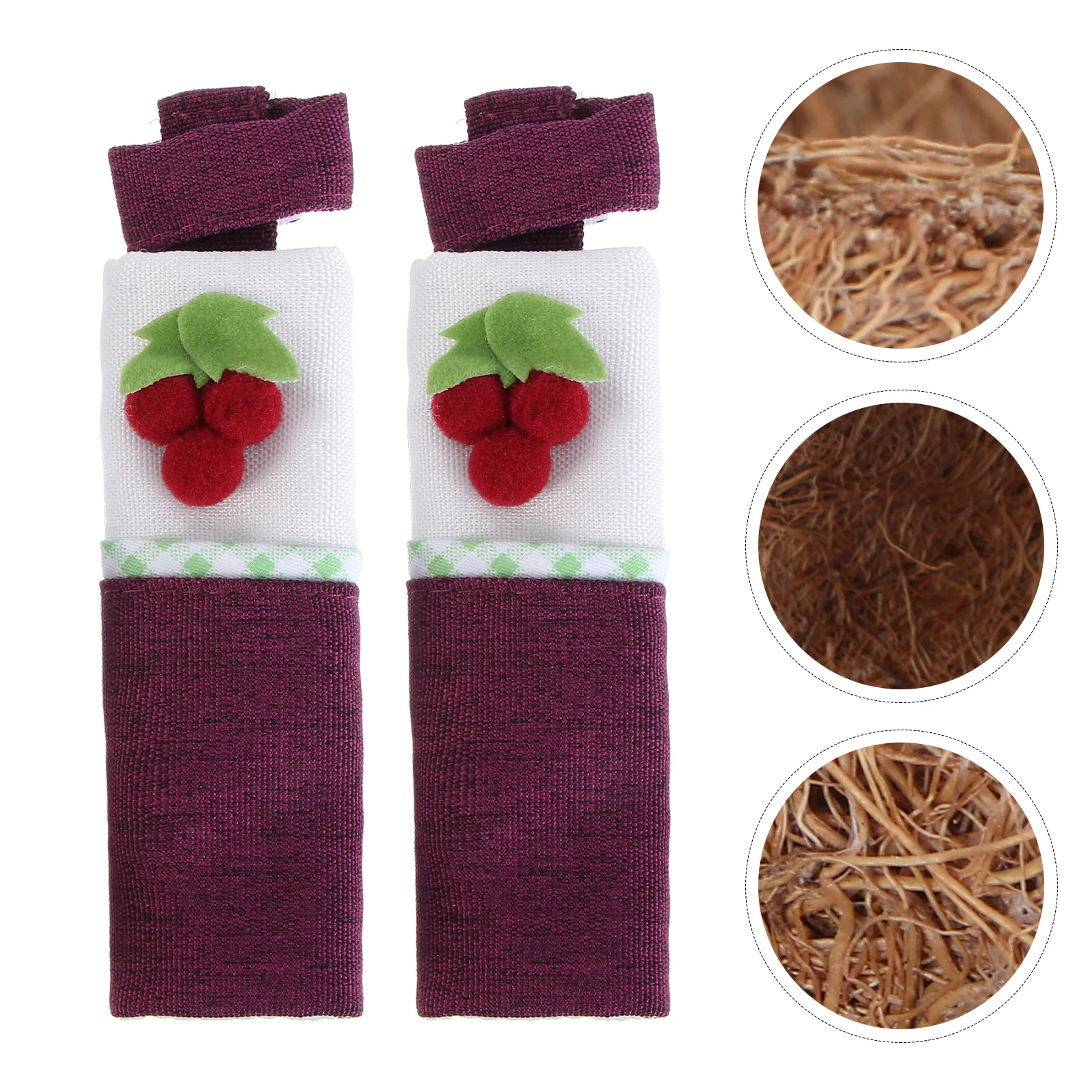 

2Pcs Door Handle Covers Fridge Handle Protectors for Kitchen Cabinet Microwave Oven Anti-Static Cotton Fabric Washable Bright