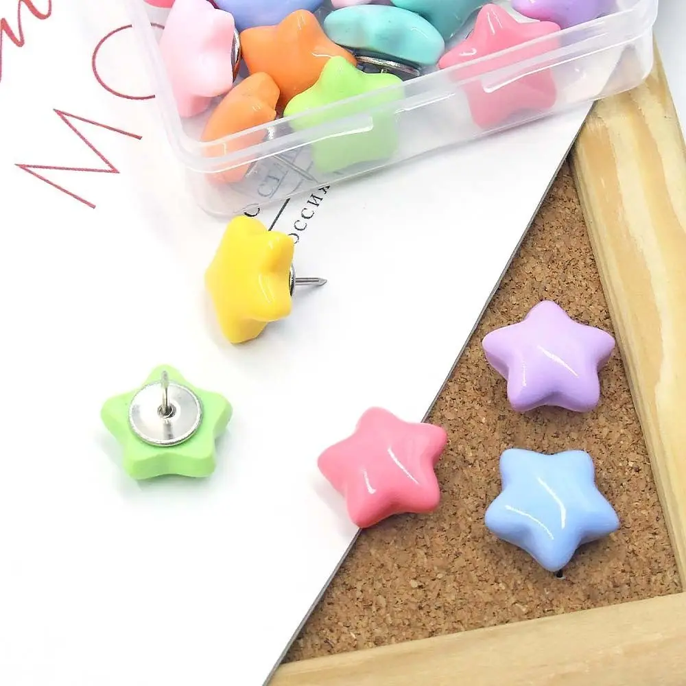 20/50 Pz FAI DA TE Pentagramma Puntine Macaron Creativo Puntine Da Polso Multifunzionale 3D A Forma di Stella Puntine Per Ufficio Rilegatura forniture