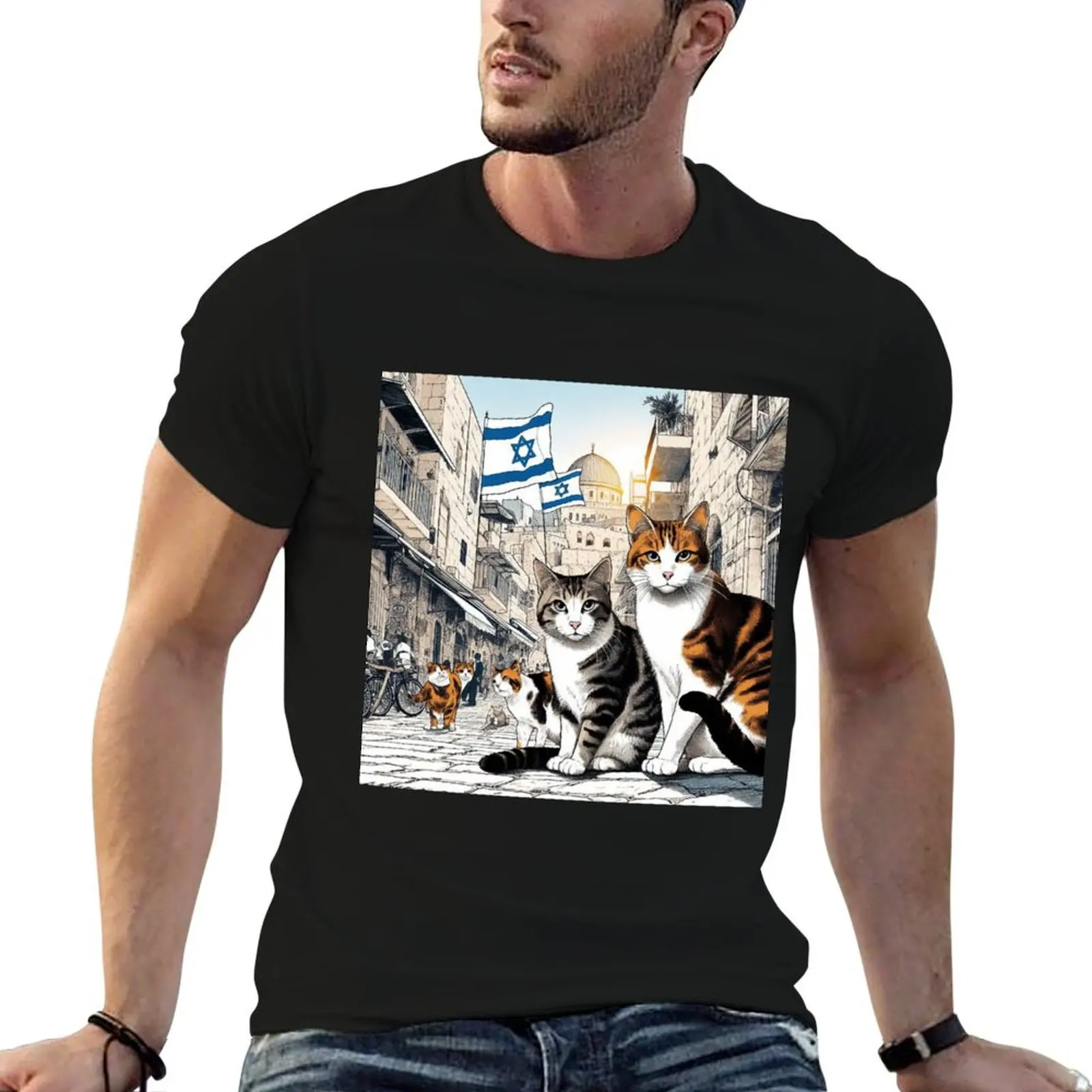 

Jerusalem Cats T-Shirt t shirts cotton 100% cotton t shirt man men t shirt cotton 100% T-shirt