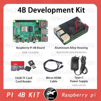 Raspberry Pi 4B Starter Kit Development Kit (4B RAM 2GB/4GB/8GB Board+Fan+SD Card+Official Power Supply+Cooler+HDMI Case)