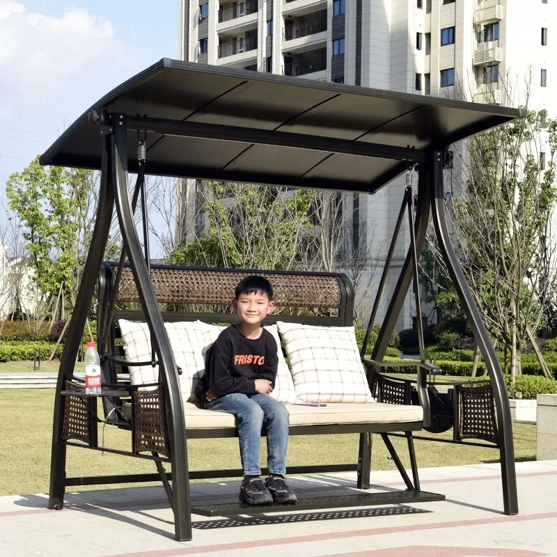 New Product Luxury Outdoor Garden Furniture Set Rust-proof Aluminum Garden Swings Outdoor Swing with Canopy Patio Swings
