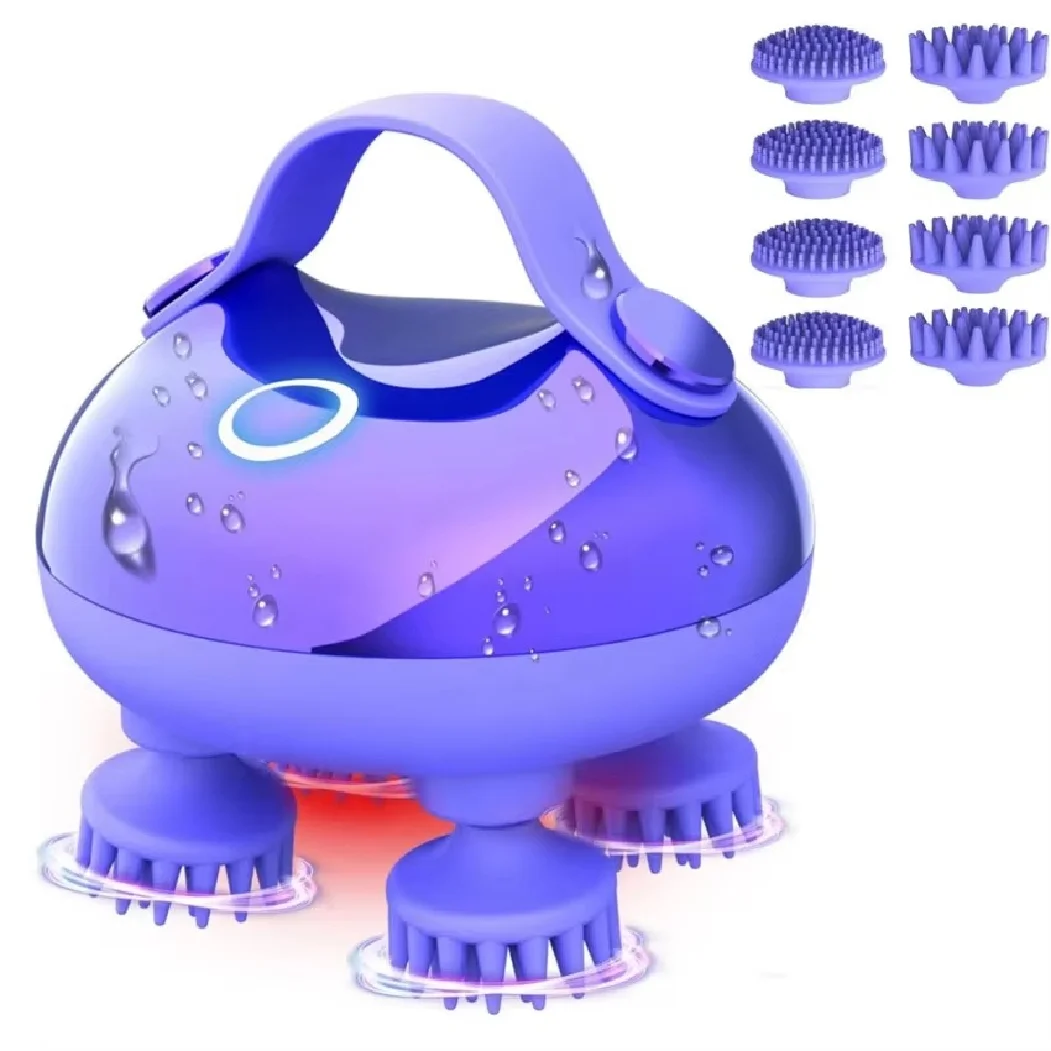 Electric Hair Scalp Massager Kneading 100 Massage Nodes, Portable Head Massager Waterproof Handheld Head Hair Growth Stress