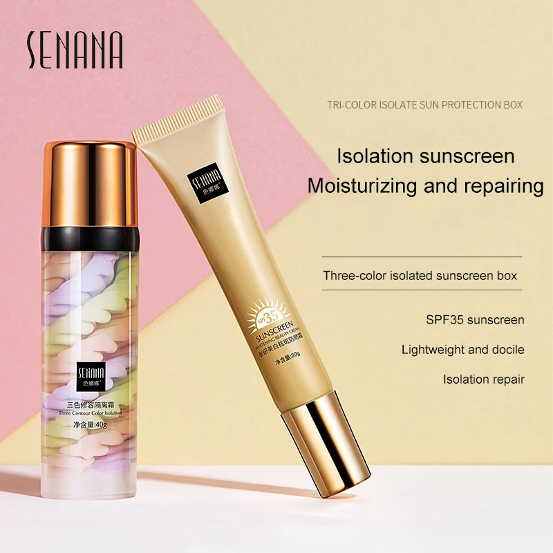 3 Color Isolation Cream Facial Primer Makeup Long-Lasting Moisturizing Waterproof Oil-Control Facial Makeup Primer Liquid