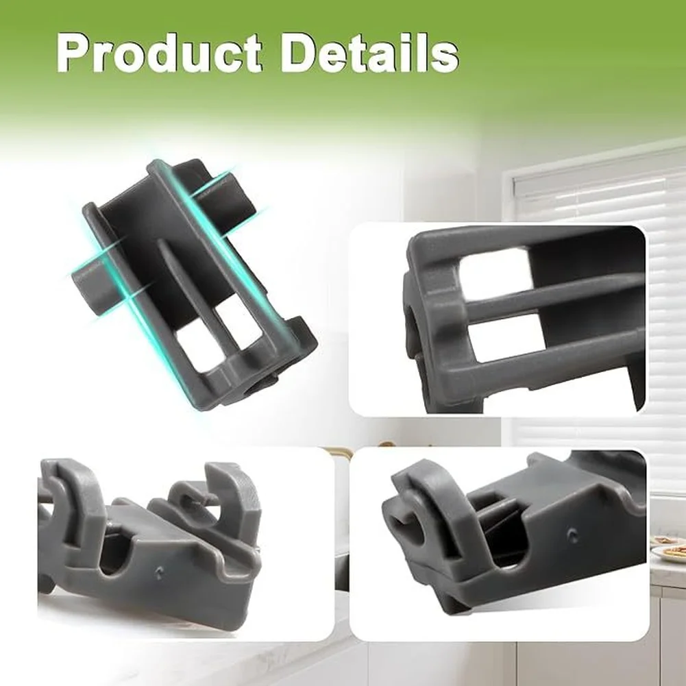 2Pcs Gray ABS Dishwasher Lower Rack Holder Clips For LG Dishwasher Secure Fitment Replacement Parts AP6237065 4512016