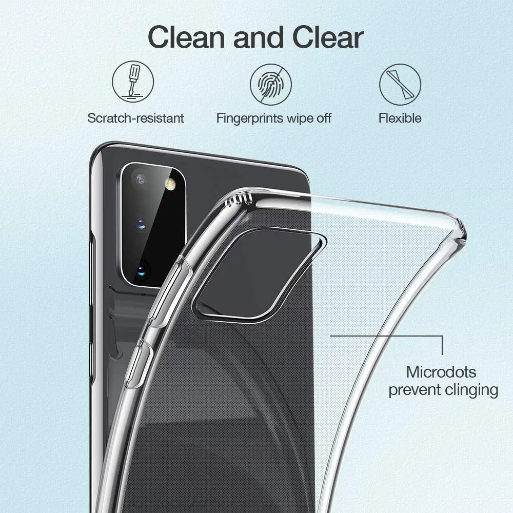 Transparent Phone Case for Samsung Galaxy S20 FE Lite Note 20 Ultra Plus Case Cover Soft TPU Silicon Back Funda S20FE S20Lite 5G