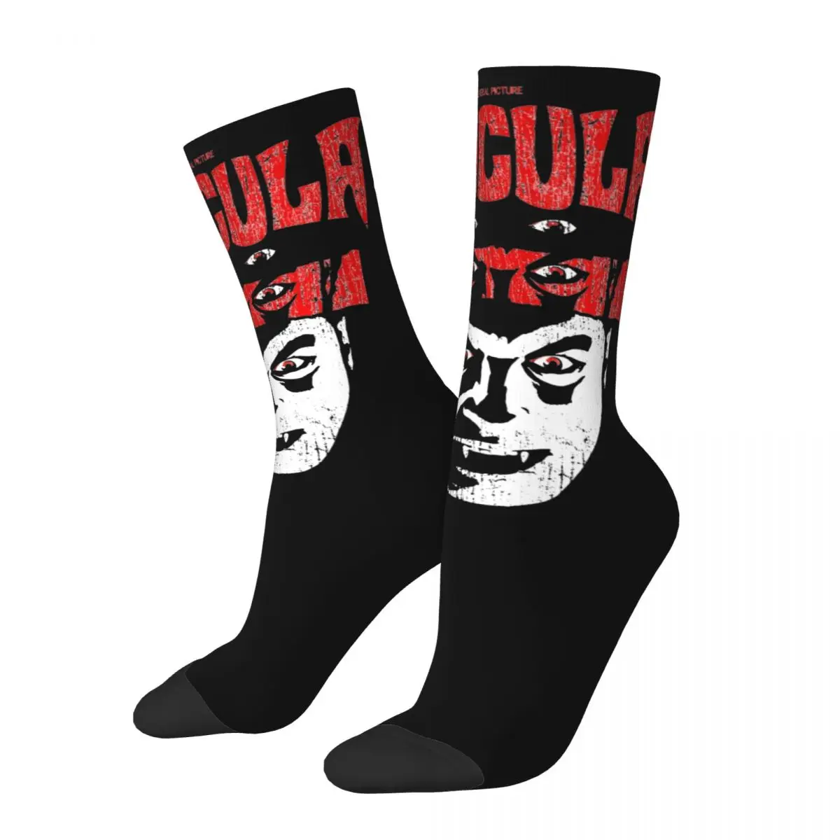 Happy Funny Male Men Socks Hip Hop Distressed Dracula Portrait Sock Polyester Graphic Women Socks Spring Summer Autumn Winter